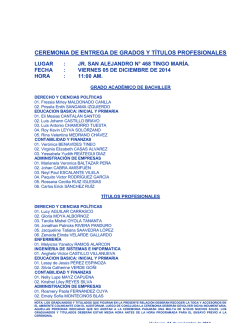Entrega de Grados y T&iacute;tulos - Universidad de Huanuco