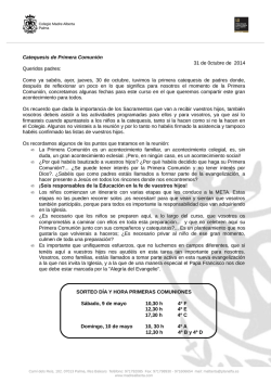 Circular Resumen 1a Catequesis de Padres 30-10-2014