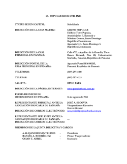 Popular Bank Ltd., Inc. - Asociaci&oacute;n Bancaria de Panam&aacute;