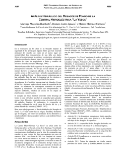 an&aacute;lisis hidr&aacute;ulico del desag&uuml;e de fondo de la central hidroel&eacute;ctrica