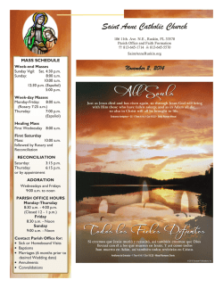 blood pressure check next sunday - Saint Anne Catholic Church