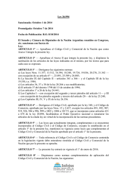 Ley 26.994 Sancionada: Octubre 1 de 2014 Promulgada: Octubre 7