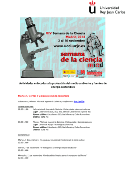 Actividades enfocadas a la protecci&oacute;n del medio ambiente y fuentes