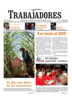 Evo hasta el 2020 - Peri&oacute;dico Trabajadores
