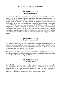 PROPUESTAS CL&Aacute;USULAS NUEVAS CL&Aacute;USULA - stunam