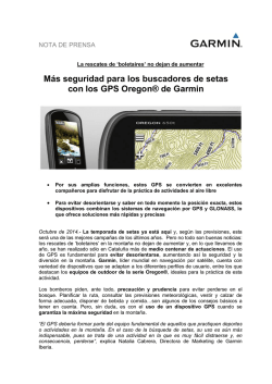 M&aacute;s seguridad para los buscadores de setas con los GPS Oregon