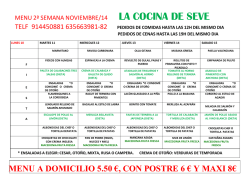 MENU A DOMICILIO 5.50 &euro;, CON POSTRE 6 &euro; Y MAXI 8&euro;