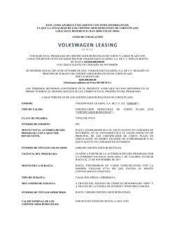 &Eacute;STE AVISO APARECE &Uacute;NICAMENTE CON FINES INFORMATIVOS,