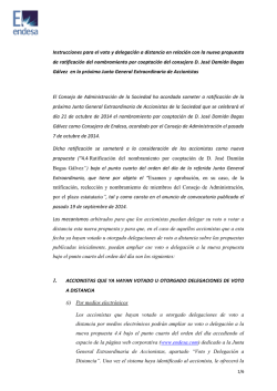 Instrucciones para el voto y delegaci&oacute;n a distancia en relaci&oacute;n con