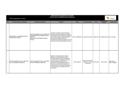 Fecha de publicaci&oacute;n: 10-10-14 No. Nombre del plan o programa