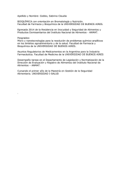 Apellido y Nombre: Gobbo, Sabrina Claudia BIOQU&Iacute;MICA con - Inti