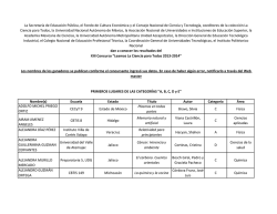 Nombre(s) Escuela Estado T&iacute;tulo Autor Categor&iacute;a &Aacute;rea ADOLFO