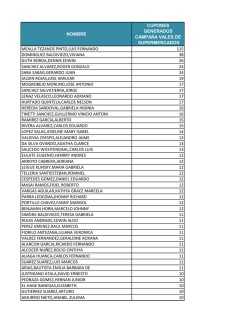 NOMBRE CUPONES GENERADOS CAMPA&Ntilde;A VALES DE