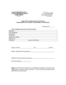 Formulario para Denuncias CCT Comision de Transparencia