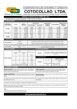 www.cooperativacotocollao.fin.ec VIGENTE A PARTIR DE