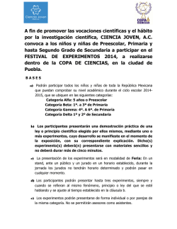A fin de promover las vocaciones cient&iacute;ficas y el - Ciencia Joven