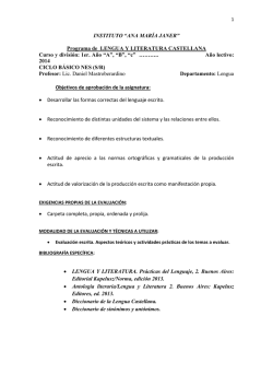 Lengua y Literatura - Instituto Ana Mar&iacute;a Janer