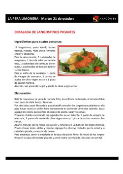 LA PERA LIMONERA - Martes 21 de octubre ENSALADA DE