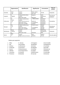 Palabras para segmentar: 1. Ni&ntilde;ez 2. Mar 3 - Maristas Ourense