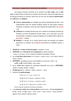 Formaci&oacute;n, composici&oacute;n y derivaci&oacute;n de palabras - PAU Lat&iacute;n y