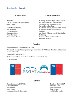 Comit&eacute; local Comit&eacute; cient&iacute;fico Auspicio Contacto - Universit&auml;t