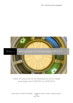 RAL N&deg; 21 - Legislatura de la Ciudad de Buenos Aires