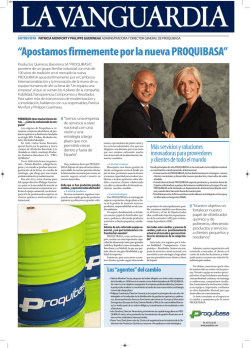 entrevista la vanguardia 9 septb 2013 - Proquibasa