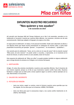 DIFUNTOS NUESTRO RECUERDO &ldquo;Nos quieren y - Salesianos