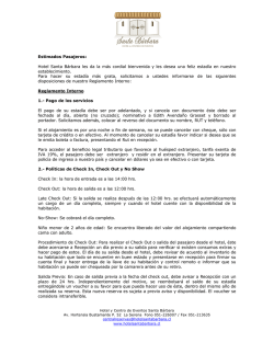 Estimados Pasajeros: Hotel Santa B&aacute;rbara les da la m&aacute;s cordial