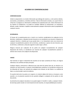 ACUERDO DE CONFIDENCIALIDAD