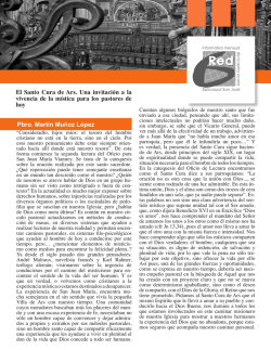 Pbro. Mart&iacute;n Mu&ntilde;oz L&oacute;pez El Santo Cura de Ars. Una invitaci&oacute;n a la
