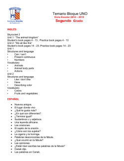 Temario Bloque UNO Segundo Grado