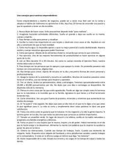 Uno consejos para nuestros emprendedores Como emprendedores
