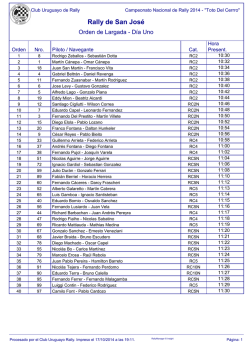 ORDEN DE LARGADA - DIA Uno.pdf - Club Uruguayo de Rally