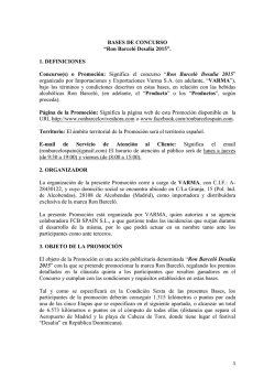 BASES DE CONCURSO &ldquo;Ron Barcel&oacute; Desalia 2015&rdquo;. 1