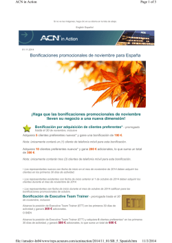 Bonificaciones promocionales de noviembre para Espa&ntilde;a - ACN