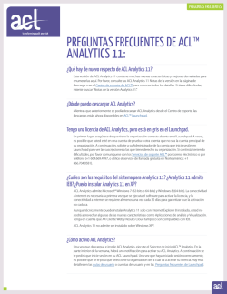 PREGUNTAS FRECUENTES DE ACL&trade; ANALYTICS 11: