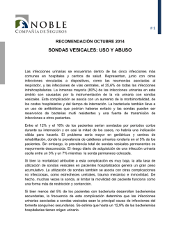 SONDAS VESICALES: USO Y ABUSO - Noble Compa&ntilde;&iacute;a de Seguros