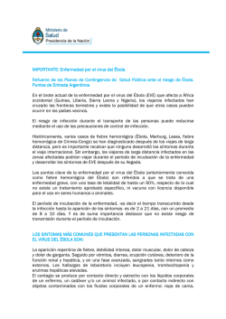 IMPORTANTE: Enfermedad por el virus del &Eacute;bola IMPORTANTE
