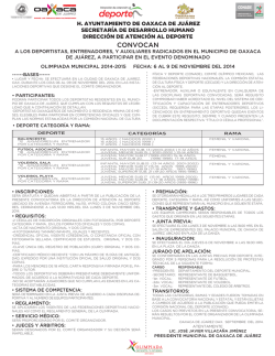 CONVOCAN - Direcci&oacute;n de deportes