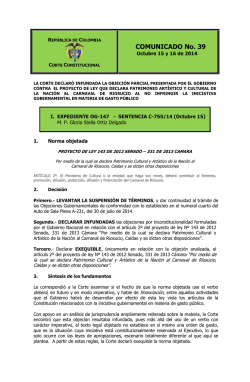 No. 39 comunicado 15 y 16 de octubre de 2014 - Corte