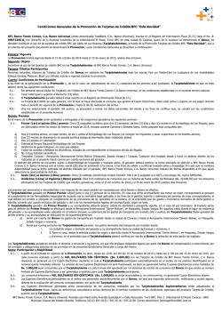 Condiciones de la promoci&oacute;n - BFC - Banco Fondo Com&uacute;n