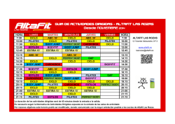 GUIA DE ACTIVIDADES DIRIGIDAS - ALTAFIT LAS ROZAS Desde