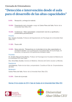 &ldquo;Detecci&oacute;n e intervenci&oacute;n desde el aula para el desarrollo de las