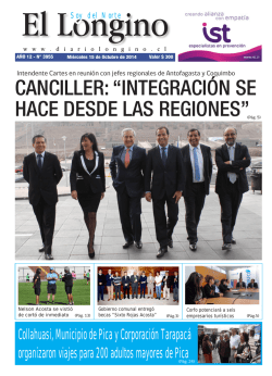 CANCILLER: &ldquo;INTEGRACI&Oacute;N SE HACE DESDE - Diario Longino