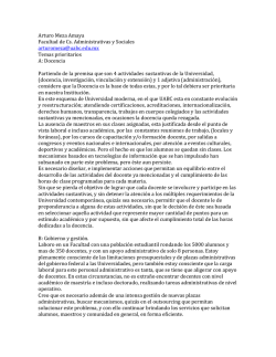 Arturo Meza Amaya Facultad de Cs. Administrativas y Sociales