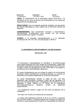 VISTO: El advenimiento de la temporada estival 2014-2015 y la