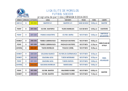 rol de juegos - Liga de Futbol Elite de Morelos