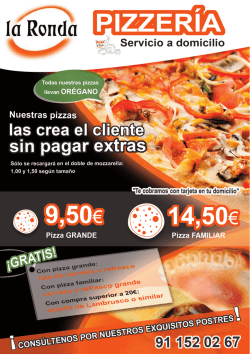 Flyer A5 pizzeria La Ronda - Pizzer&iacute;a La Ronda