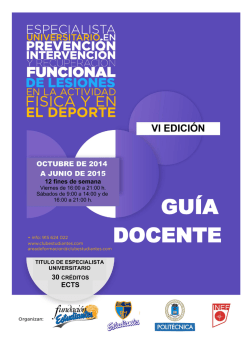 Gu&iacute;a docente para el Curso 2014/2015 - INEF - Universidad